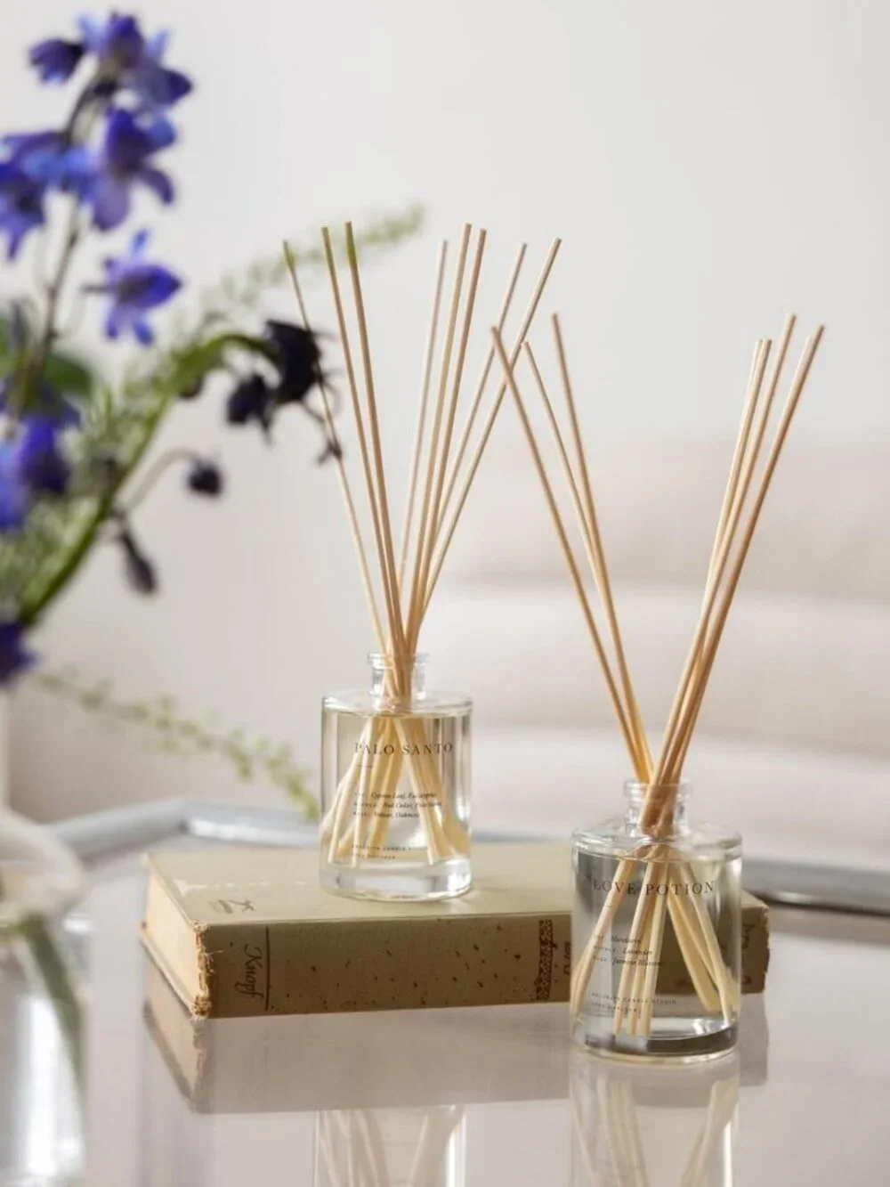Relaxing Palo Santo Reed Diffuser - Cedar, Eucalyptus & Sandalwood Scents, 8